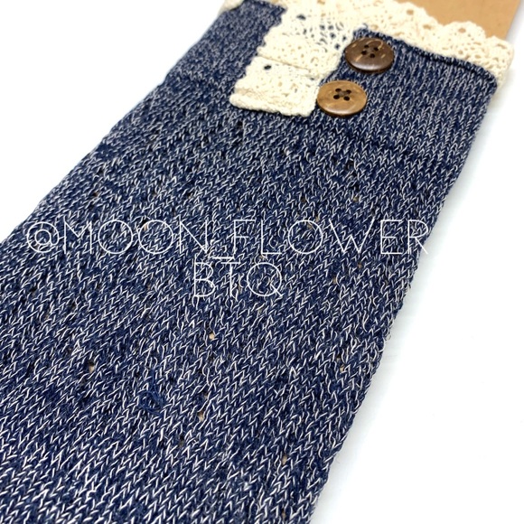🔴SALE 3/$20🔴 Blue Lace Trim Boot Topper Boot Cuff - Picture 3 of 6